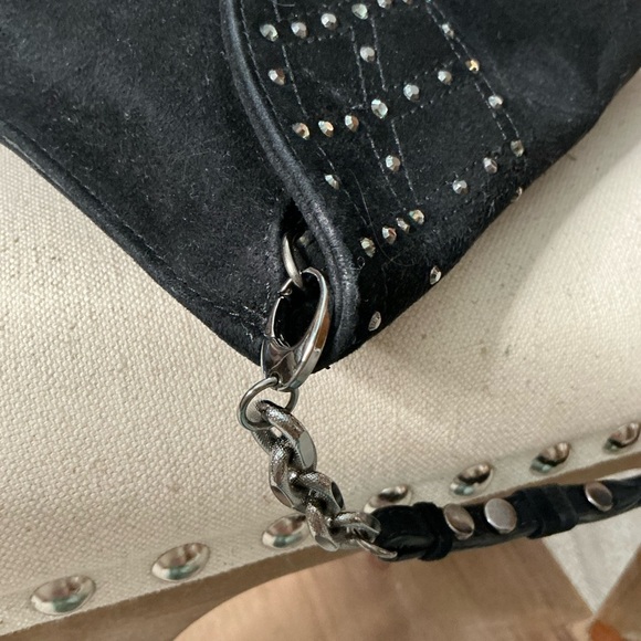 Jimmy Choo One of a Kind from the Calla Crystal-Embellished Suede Shoulder Bag - Picture 13 of 16